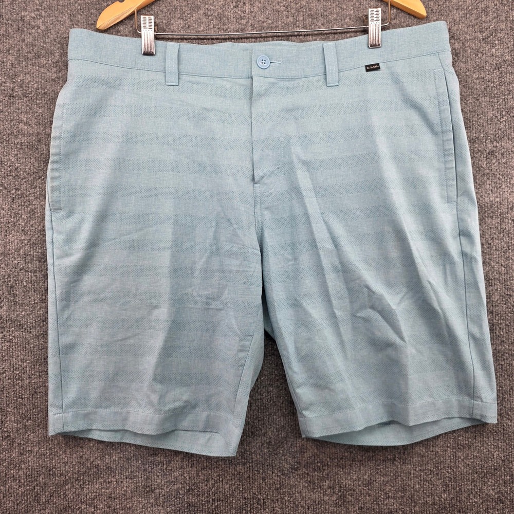 Travis Mathew‎ Mens Golf Shorts Light Blue Micro Dot Pattern Size 38 Performance